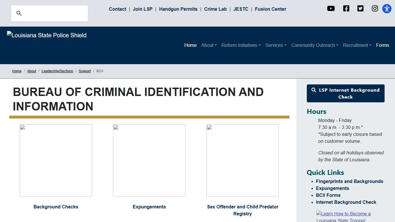 BCII - Louisiana State Police